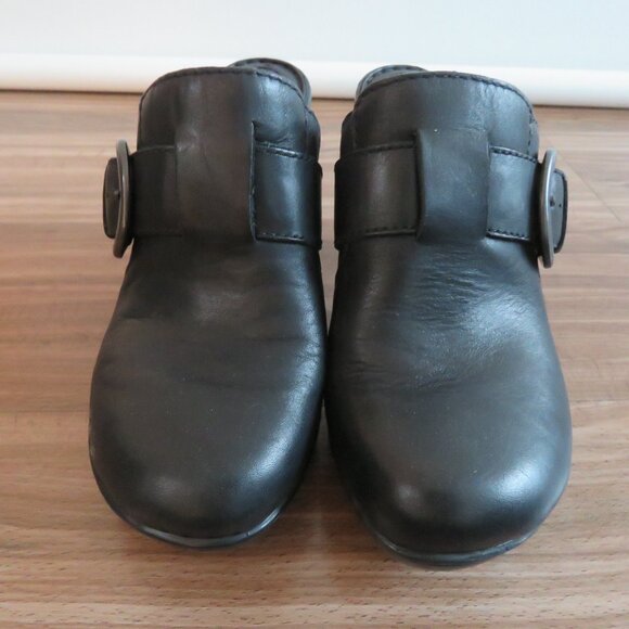 BORN Holly Leather Platform Slip On Clog Mules Y2K Black Leather - Size US 7 - Picture 7 of 14